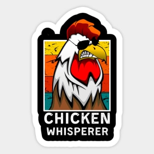 Chicken Whisperer of cool rooster wearing sunglasses Sticker